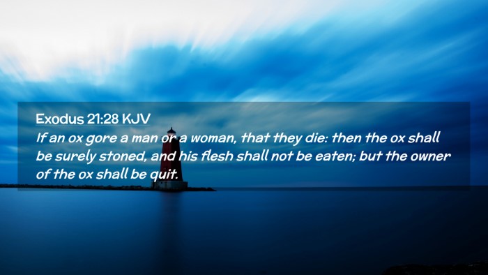Picture 02 - Exodus 21:28 KJV Desktop Wallpaper - If an ox gore a man or a woman, that they die: - Desktop Bible Verse Wallpaper