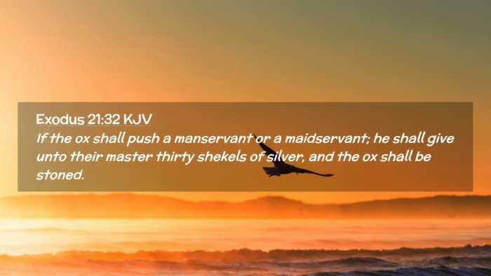 Picture 02 - Exodus 21:32 KJV Desktop Wallpaper - If the ox shall push a manservant or a - Desktop Bible Verse Wallpaper
