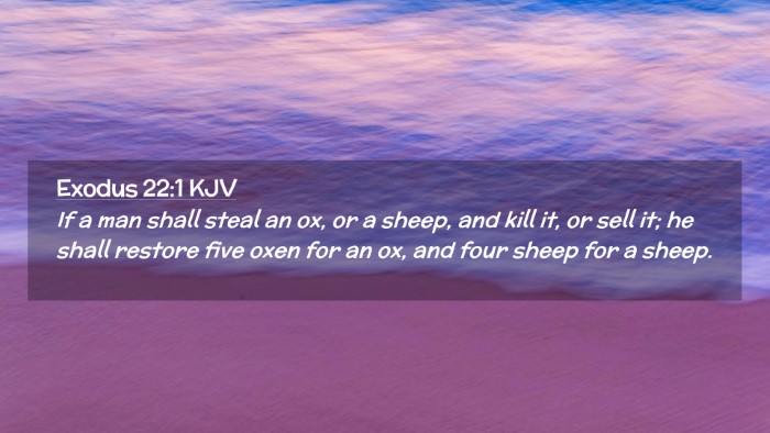 Picture 02 - Exodus 22:1 KJV Desktop Wallpaper - If a man shall steal an ox, or a sheep, and kill - Desktop Bible Verse Wallpaper