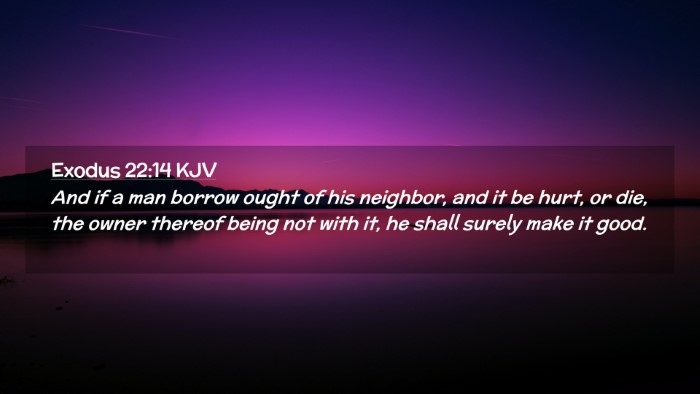 Picture 02 - Exodus 22:14 KJV Desktop Wallpaper - And if a man borrow ought of his neighbor, and it - Desktop Bible Verse Wallpaper