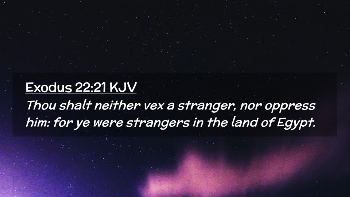 Picture 02 - Exodus 22:21 KJV Desktop Wallpaper - Thou shalt neither vex a stranger, nor oppress - Desktop Bible Verse Wallpaper