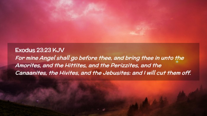 Picture 02 - Exodus 23:23 KJV Desktop Wallpaper - For mine Angel shall go before thee, and bring - Desktop Bible Verse Wallpaper