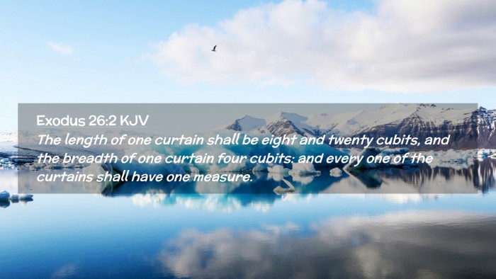 Picture 02 - Exodus 26:2 KJV Desktop Wallpaper - The length of one curtain shall be eight and - Desktop Bible Verse Wallpaper