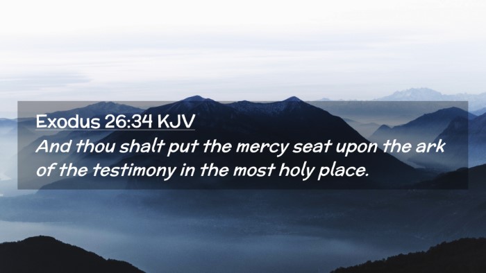 Picture 02 - Exodus 26:34 KJV Desktop Wallpaper - And thou shalt put the mercy seat upon the ark of - Desktop Bible Verse Wallpaper