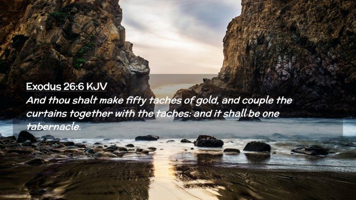 Picture 02 - Exodus 26:6 KJV Desktop Wallpaper - And thou shalt make fifty taches of gold, and - Desktop Bible Verse Wallpaper