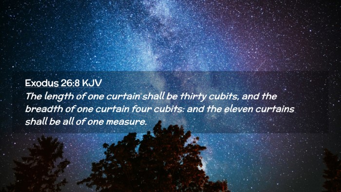 Picture 02 - Exodus 26:8 KJV Desktop Wallpaper - The length of one curtain shall be thirty cubits, - Desktop Bible Verse Wallpaper