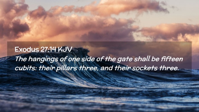 Picture 02 - Exodus 27:14 KJV Desktop Wallpaper - The hangings of one side of the gate shall be - Desktop Bible Verse Wallpaper