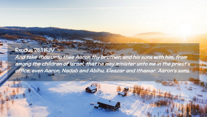 Picture 02 - Exodus 28:1 KJV Desktop Wallpaper - And take thou unto thee Aaron thy brother, and - Desktop Bible Verse Wallpaper