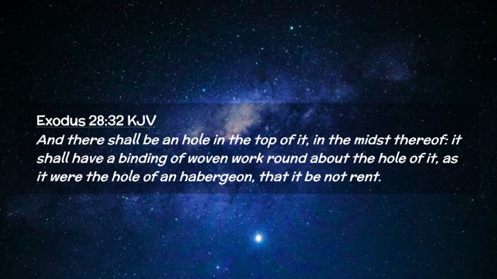 Picture 02 - Exodus 28:32 KJV Desktop Wallpaper - And there shall be an hole in the top of it, in - Desktop Bible Verse Wallpaper
