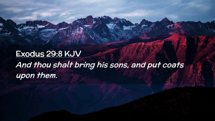 Picture 02 - Exodus 29:8 KJV Desktop Wallpaper - And thou shalt bring his sons, and put coats upon - Desktop Bible Verse Wallpaper