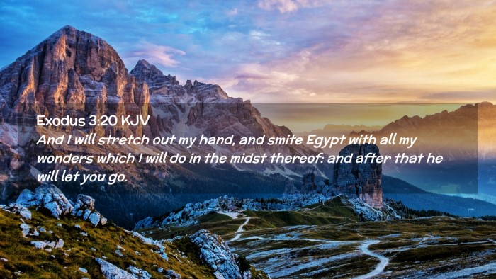 Picture 02 - Exodus 3:20 KJV Desktop Wallpaper - And I will stretch out my hand, and smite Egypt - Desktop Bible Verse Wallpaper