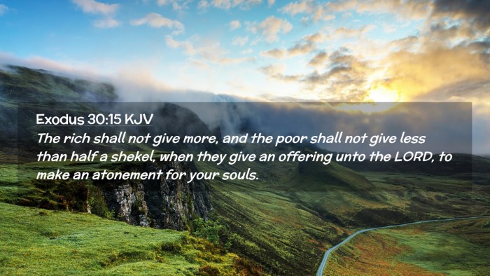 Picture 02 - Exodus 30:15 KJV Desktop Wallpaper - The rich shall not give more, and the poor shall - Desktop Bible Verse Wallpaper
