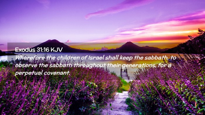 Picture 02 - Exodus 31:16 KJV Desktop Wallpaper - Wherefore the children of Israel shall keep the - Desktop Bible Verse Wallpaper