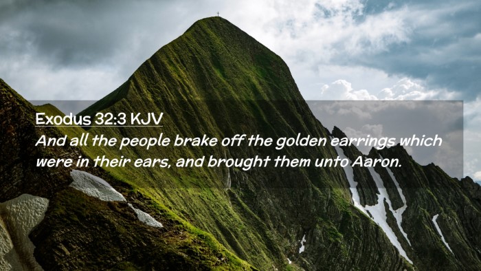 Picture 02 - Exodus 32:3 KJV Desktop Wallpaper - And all the people brake off the golden earrings - Desktop Bible Verse Wallpaper