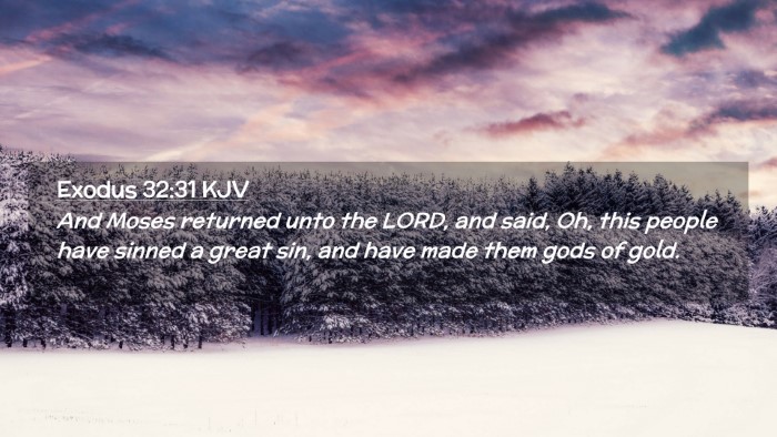 Picture 02 - Exodus 32:31 KJV Desktop Wallpaper - And Moses returned unto the LORD, and said, Oh, - Desktop Bible Verse Wallpaper
