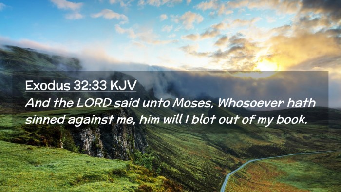 Picture 02 - Exodus 32:33 KJV Desktop Wallpaper - And the LORD said unto Moses, Whosoever hath - Desktop Bible Verse Wallpaper