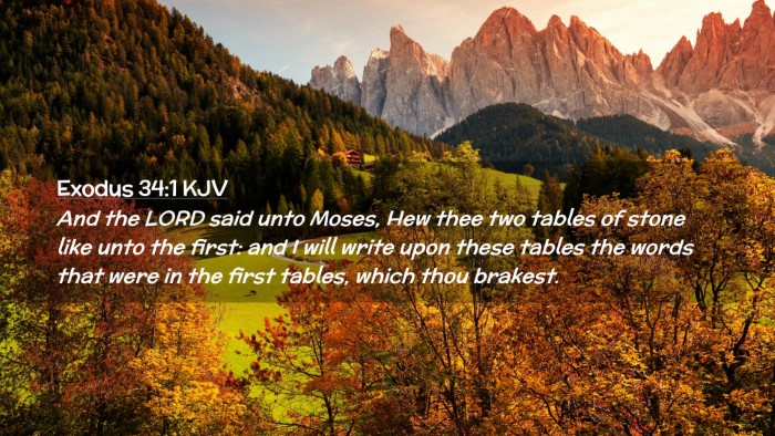 Picture 02 - Exodus 34:1 KJV Desktop Wallpaper - And the LORD said unto Moses, Hew thee two tables - Desktop Bible Verse Wallpaper