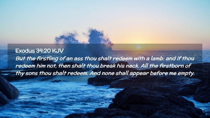 Picture 02 - Exodus 34:20 KJV Desktop Wallpaper - But the firstling of an ass thou shalt redeem - Desktop Bible Verse Wallpaper