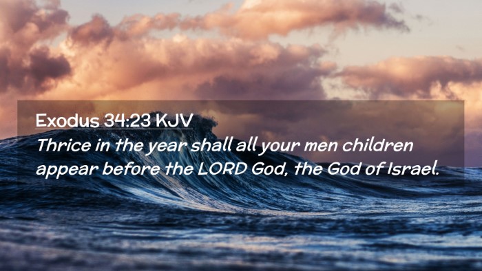 Picture 02 - Exodus 34:23 KJV Desktop Wallpaper - Thrice in the year shall all your men children - Desktop Bible Verse Wallpaper
