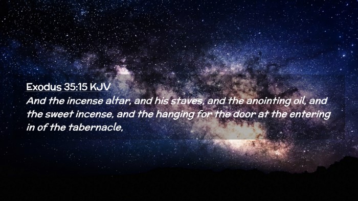 Picture 02 - Exodus 35:15 KJV Desktop Wallpaper - And the incense altar, and his staves, and the - Desktop Bible Verse Wallpaper