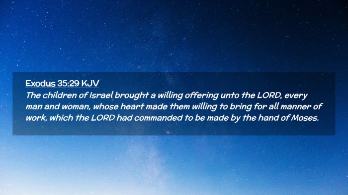 Picture 02 - Exodus 35:29 KJV Desktop Wallpaper - The children of Israel brought a willing offering - Desktop Bible Verse Wallpaper