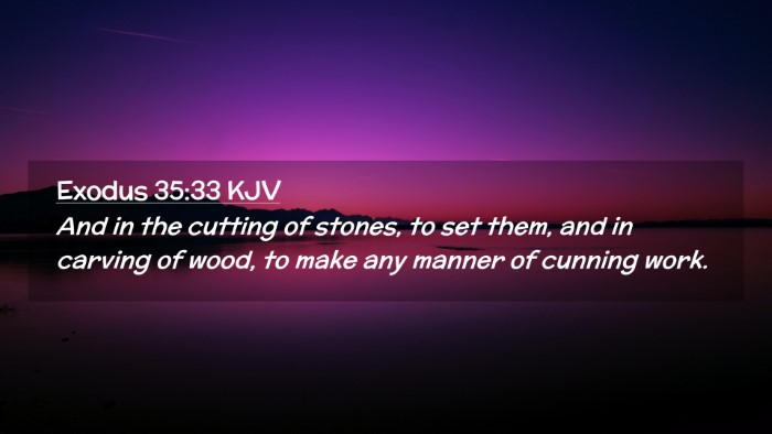 Picture 02 - Exodus 35:33 KJV Desktop Wallpaper - And in the cutting of stones, to set them, and in - Desktop Bible Verse Wallpaper