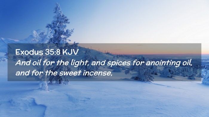 Picture 02 - Exodus 35:8 KJV Desktop Wallpaper - And oil for the light, and spices for anointing - Desktop Bible Verse Wallpaper
