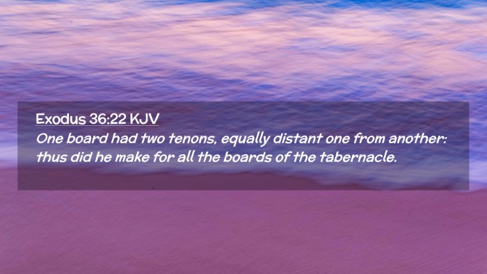 Picture 02 - Exodus 36:22 KJV Desktop Wallpaper - One board had two tenons, equally distant one - Desktop Bible Verse Wallpaper