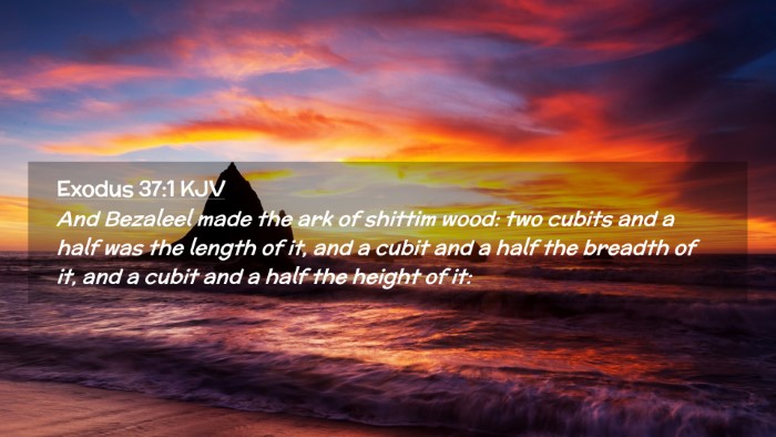Picture 02 - Exodus 37:1 KJV Desktop Wallpaper - And Bezaleel made the ark of shittim wood: two - Desktop Bible Verse Wallpaper