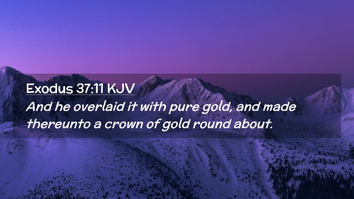 Picture 02 - Exodus 37:11 KJV Desktop Wallpaper - And he overlaid it with pure gold, and made - Desktop Bible Verse Wallpaper