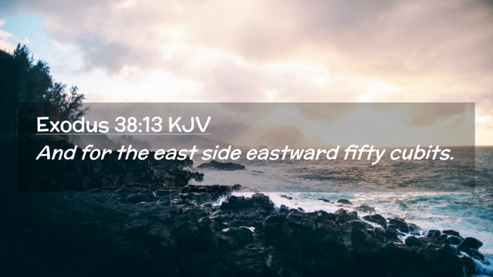 Picture 02 - Exodus 38:13 KJV Desktop Wallpaper - And for the east side eastward fifty - Desktop Bible Verse Wallpaper