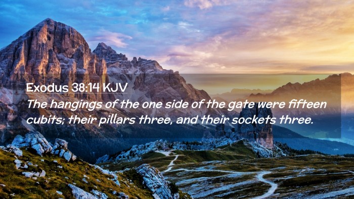 Picture 02 - Exodus 38:14 KJV Desktop Wallpaper - The hangings of the one side of the gate were - Desktop Bible Verse Wallpaper