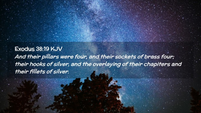 Picture 02 - Exodus 38:19 KJV Desktop Wallpaper - And their pillars were four, and their sockets of - Desktop Bible Verse Wallpaper