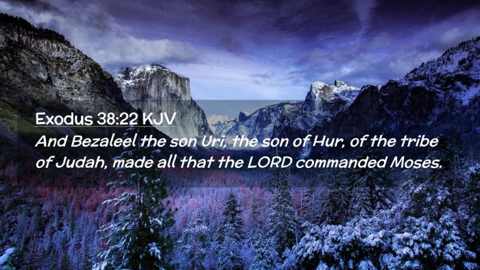 Picture 02 - Exodus 38:22 KJV Desktop Wallpaper - And Bezaleel the son Uri, the son of Hur, of the - Desktop Bible Verse Wallpaper
