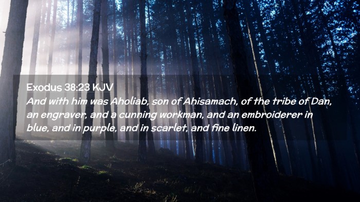 Picture 02 - Exodus 38:23 KJV Desktop Wallpaper - And with him was Aholiab, son of Ahisamach, of - Desktop Bible Verse Wallpaper