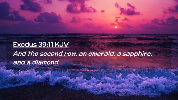 Picture 02 - Exodus 39:11 KJV Desktop Wallpaper - And the second row, an emerald, a sapphire, and a - Desktop Bible Verse Wallpaper