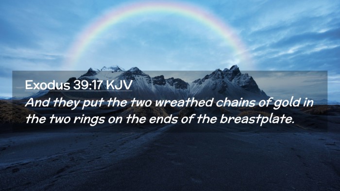 Picture 02 - Exodus 39:17 KJV Desktop Wallpaper - And they put the two wreathed chains of gold in - Desktop Bible Verse Wallpaper