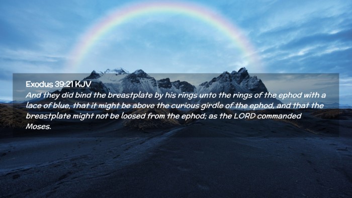 Picture 02 - Exodus 39:21 KJV Desktop Wallpaper - And they did bind the breastplate by his rings - Desktop Bible Verse Wallpaper
