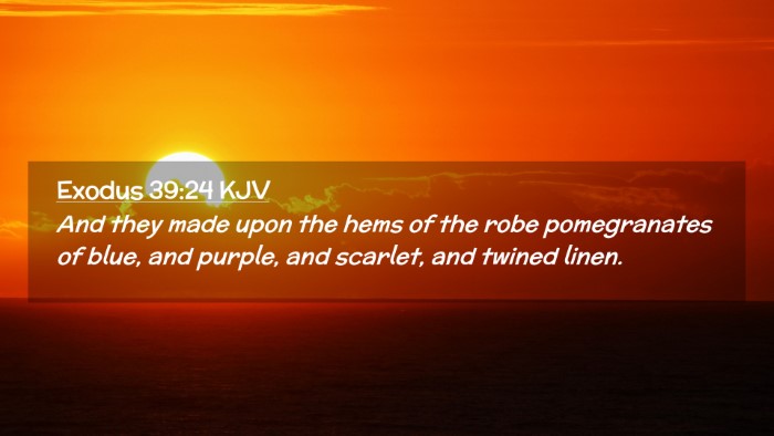 Picture 02 - Exodus 39:24 KJV Desktop Wallpaper - And they made upon the hems of the robe - Desktop Bible Verse Wallpaper