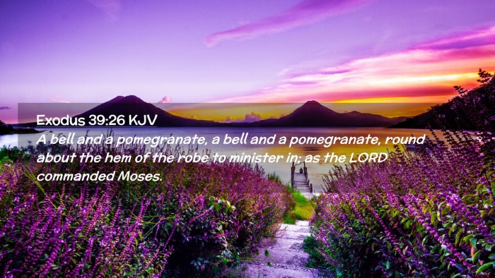 Picture 02 - Exodus 39:26 KJV Desktop Wallpaper - A bell and a pomegranate, a bell and a - Desktop Bible Verse Wallpaper
