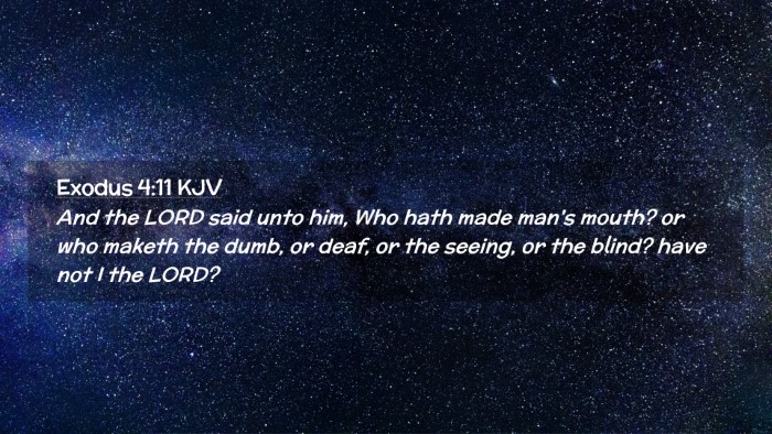 Picture 02 - Exodus 4:11 KJV Desktop Wallpaper - And the LORD said unto him, Who hath made man's - Desktop Bible Verse Wallpaper