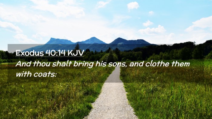 Picture 02 - Exodus 40:14 KJV Desktop Wallpaper - And thou shalt bring his sons, and clothe them - Desktop Bible Verse Wallpaper