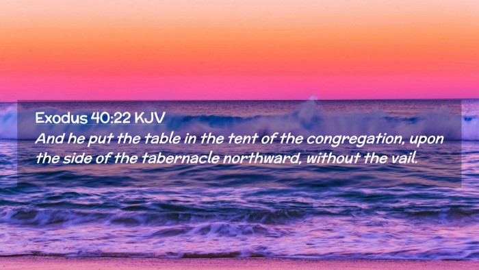 Picture 02 - Exodus 40:22 KJV Desktop Wallpaper - And he put the table in the tent of the - Desktop Bible Verse Wallpaper