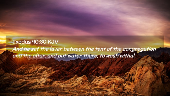 Picture 02 - Exodus 40:30 KJV Desktop Wallpaper - And he set the laver between the tent of the - Desktop Bible Verse Wallpaper
