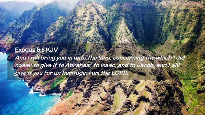 Picture 02 - Exodus 6:8 KJV Desktop Wallpaper - And I will bring you in unto the land, concerning - Desktop Bible Verse Wallpaper