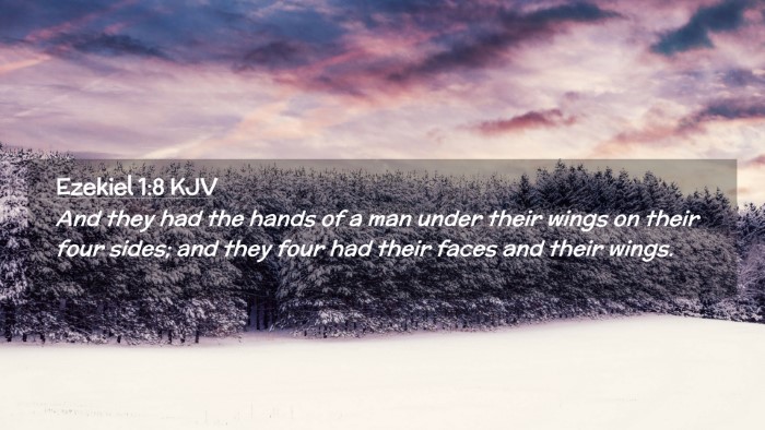 Picture 02 - Ezekiel 1:8 KJV Desktop Wallpaper - And they had the hands of a man under their wings - Desktop Bible Verse Wallpaper