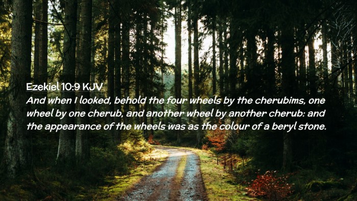 Picture 02 - Ezekiel 10:9 KJV Desktop Wallpaper - And when I looked, behold the four wheels by the - Desktop Bible Verse Wallpaper
