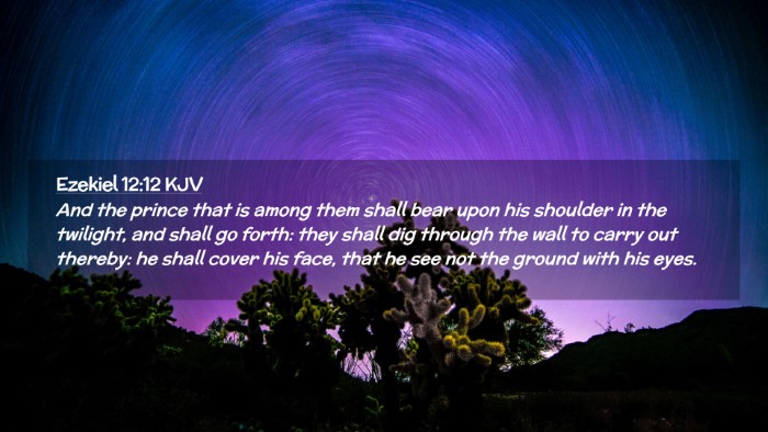 Picture 02 - Ezekiel 12:12 KJV Desktop Wallpaper - And the prince that is among them shall bear upon - Desktop Bible Verse Wallpaper