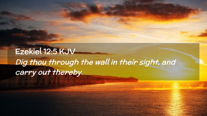 Picture 02 - Ezekiel 12:5 KJV Desktop Wallpaper - Dig thou through the wall in their sight, and - Desktop Bible Verse Wallpaper