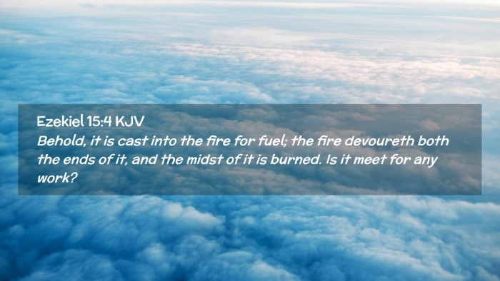 Picture 02 - Ezekiel 15:4 KJV Desktop Wallpaper - Behold, it is cast into the fire for fuel; the - Desktop Bible Verse Wallpaper